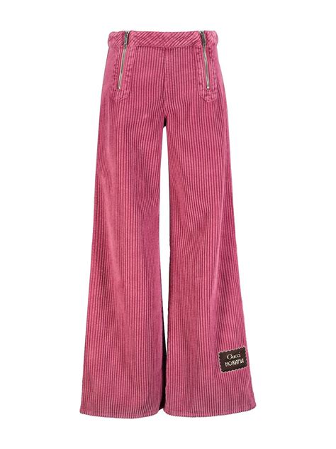 gucci pink corduroy pants|net a porter gucci pants.